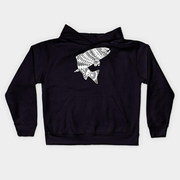 Fly fishing Kids Hoodie by Crept Designs